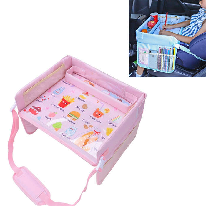 Children Waterproof Dining Table Toy Organizer Baby Safety Tray Tourist Painting Holder  (Pink Fo...