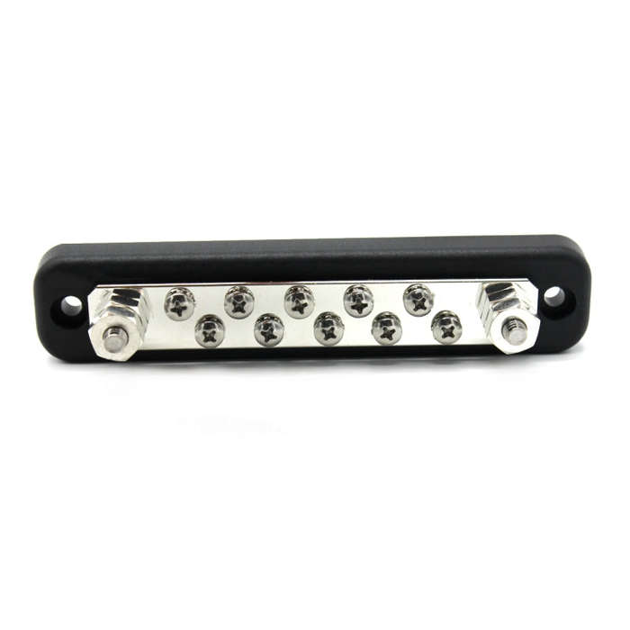 10 Way Power Distribution Bus Bar 10-bit Single Distribution Box for Car / RV / Boat, 10-bit