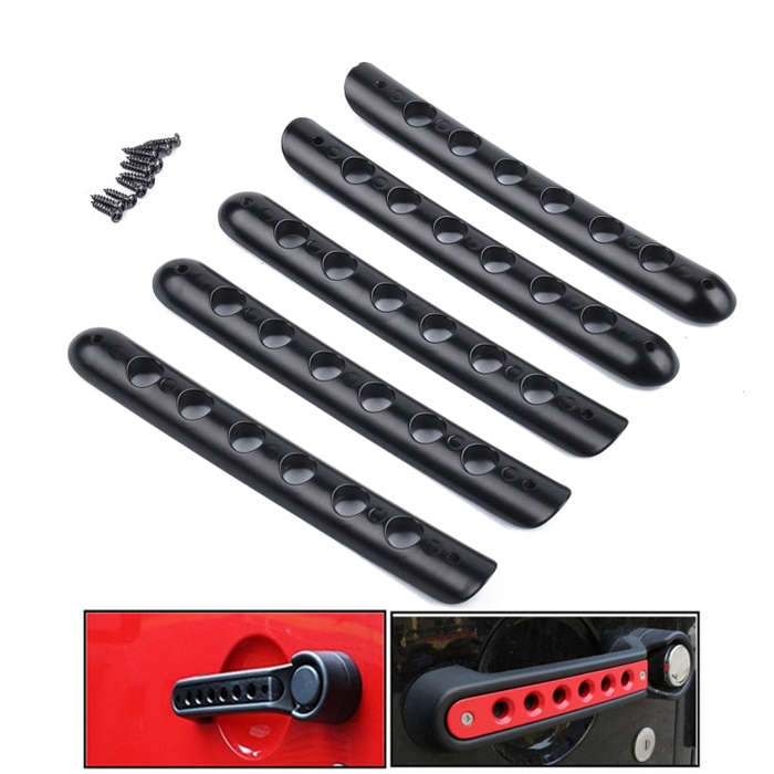 5 PCS Auto Handle Cover Door Aluminum Grab Handle Cover for Jeep Wrangler JK 4-Door 2007 -2017, 5...