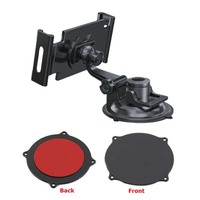 Car Dashboard Tablet Holder PVC Suction Cup Windshield Bracket + Tray, PVC Suction Cup + Tray