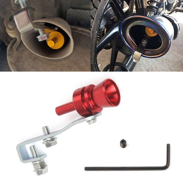 Universal Aluminum Turbo Sound Exhaust Muffler Pipe Whistle Car / Motorcycle Simulator Whistler, ...