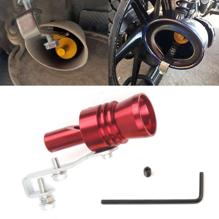 Universal Aluminum Turbo Sound Exhaust Muffler Pipe Whistle Car / Motorcycle Simulator Whistler, ...