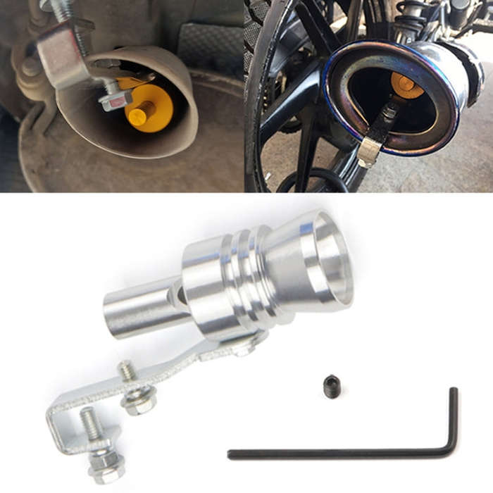 Universal Aluminum Turbo Sound Exhaust Muffler Pipe Whistle Car / Motorcycle Simulator Whistler, ...