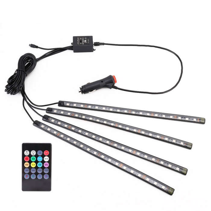 4 in 1 Universal Car Cigarette Lighter Colorful Acoustic LED Atmosphere Lights Colorful Lighting ...