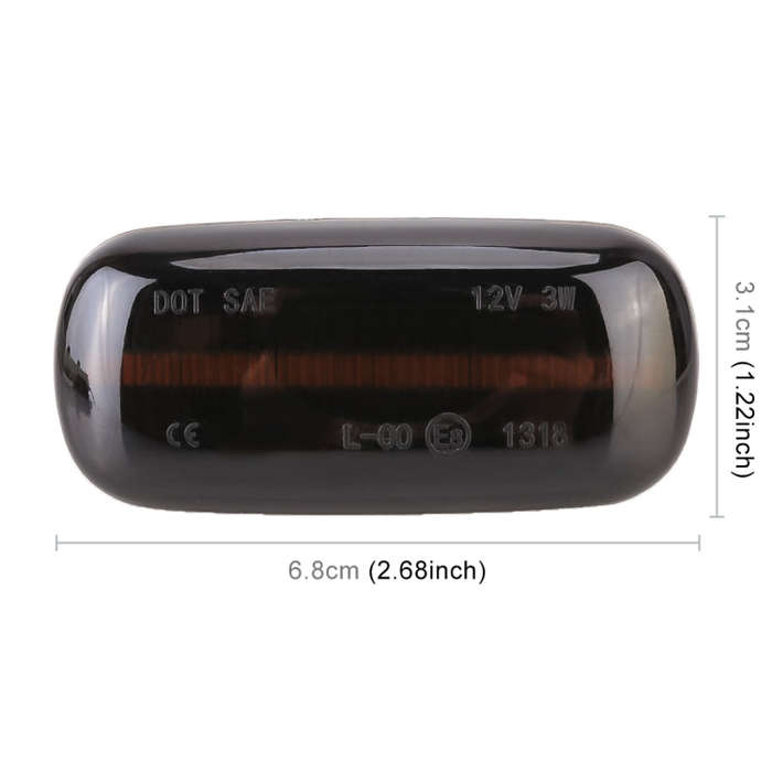 2 PCS DC12V / 3W Car LED Dynamic Blinker Side Lights Flowing Water Turn Signal Light for Audi, Ye...