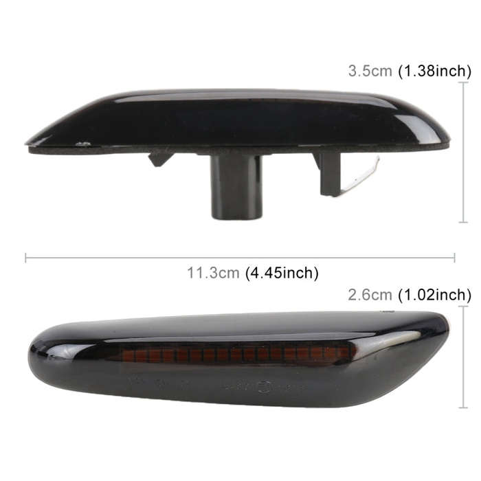 2 PCS D12V / 5W Car LED Dynamic Blinker Side Lights Flowing Water Turn Signal Light for BMW, Yell...