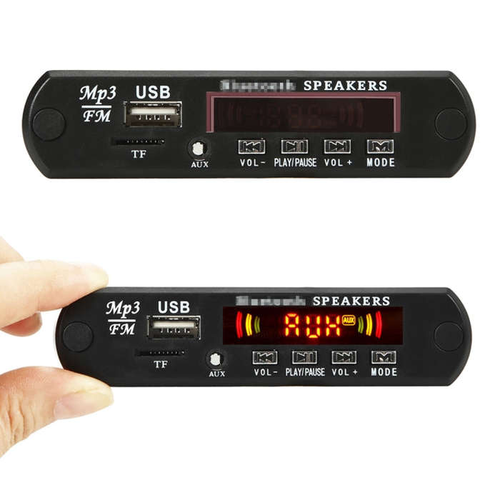 Car 12V 2x3W Audio MP3 Player Decoder Board FM Radio TF USB 3.5mm AUX, with Bluetooth / Recording...