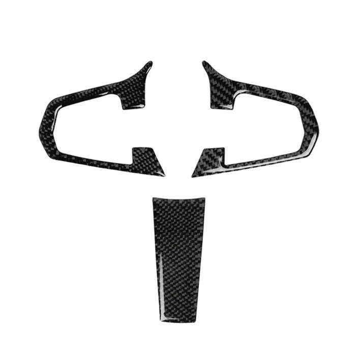 3 in 1 Car Carbon Fiber Solid Color Steering Wheel Button Decorative Sticker for BMW 5 Series G30...