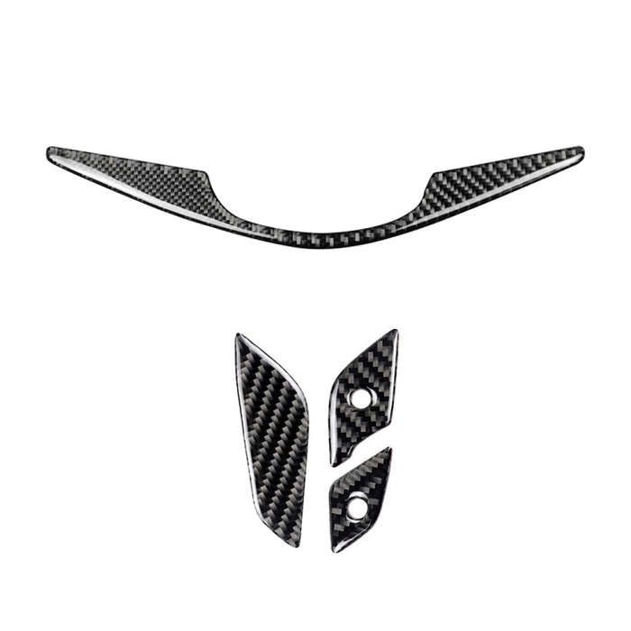 4 in 1 Car Carbon Fiber Steering Wheel Button Decorative Sticker for Cadillac xt5 2016-2017, Left...
