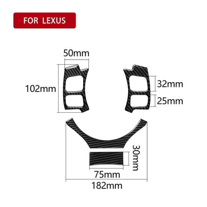 4 in 1 Car Carbon Fiber Steering Wheel Button Decorative Sticker for Lexus IS250 NX200 200t 300h,...