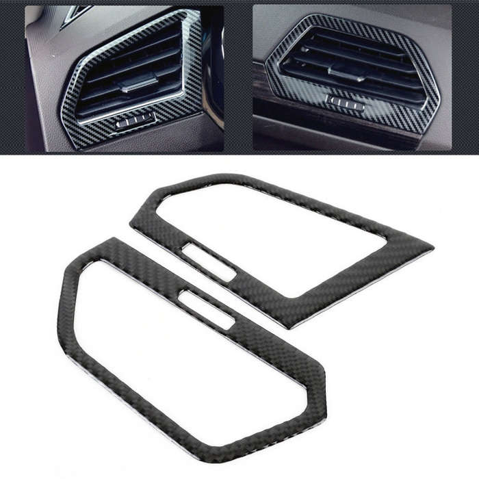 Car Carbon Fiber Central Control Side Air Outlet Frame Decorative Sticker for Volkswagen Tiguan L...