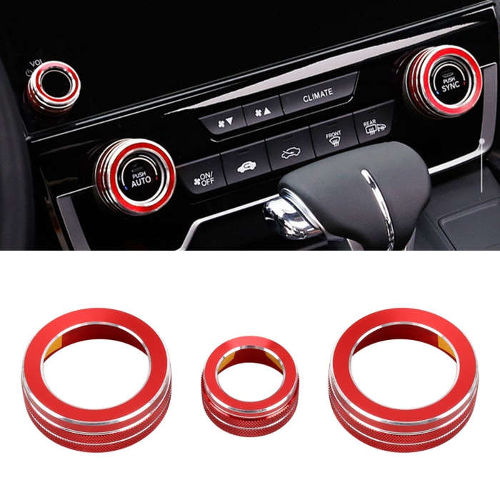 3 PCS Car Metal Air Conditioner Knob Case for Honda CR-V 2017, For Honda CR-V 2017 (Blue), For Ho...