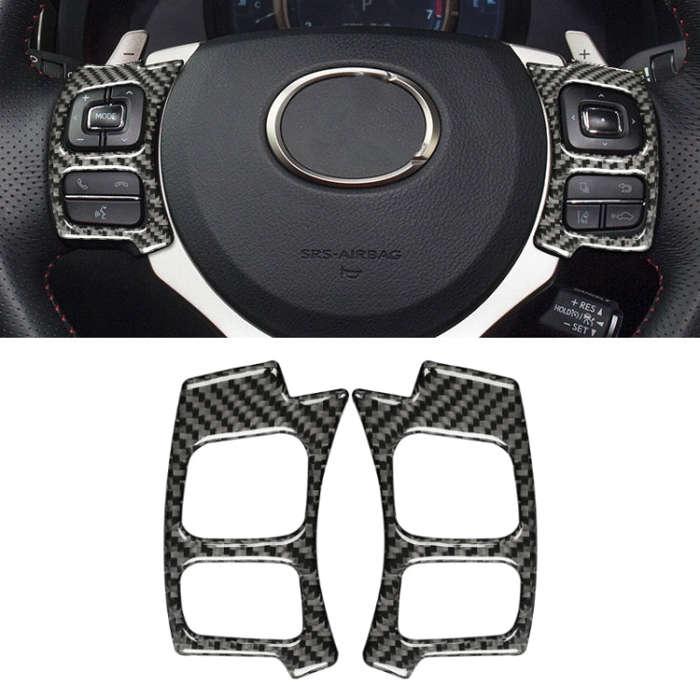 Car Carbon Fiber Steering Wheel Button Decorative Sticker for Lexus IS250 NX200 200t 300h 13-, Le...
