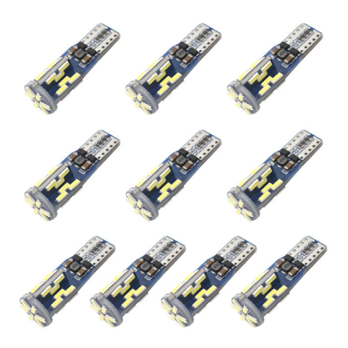 10 PCS T10 DC12V / 3W / 6000K / 180LM Car Canbus Decoding LED Clearance Lights with 30LEDs SMD-40...