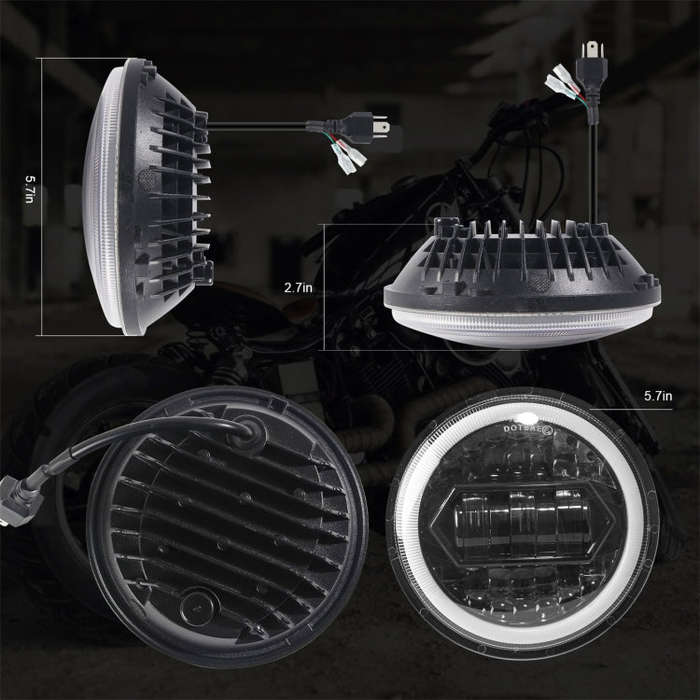 Motorcycle Crystal 5.75 inch LED Headlight Modification Accessories, Crystal