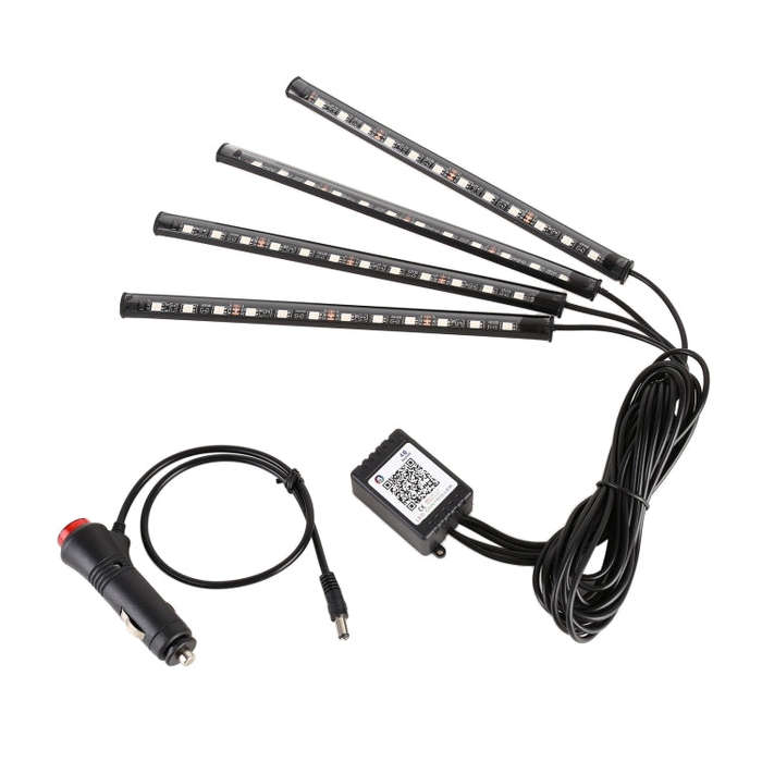 4 in 1 Universal Car Cigarette Lighter 8-color APP Control LED Atmosphere Light Decorative Lamp, ...