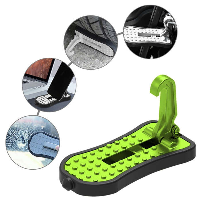Multi-functional Car Door Sill Step Pedals Pads with Safety Hammer