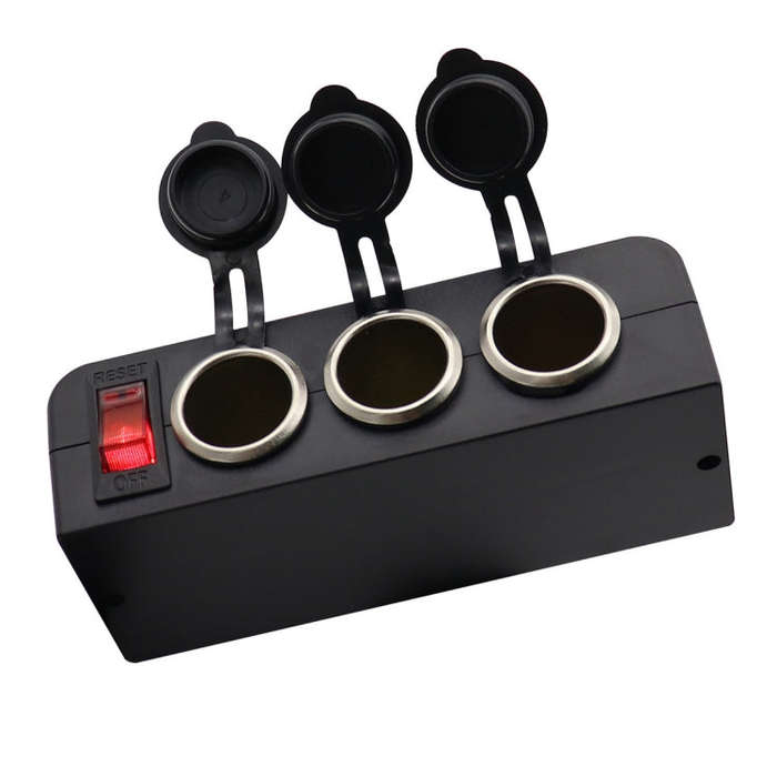 3 in 1 12-24V 16A Car Cigarette Lighter Socket with Overload Protection Switch Control, 3 in 1 12...