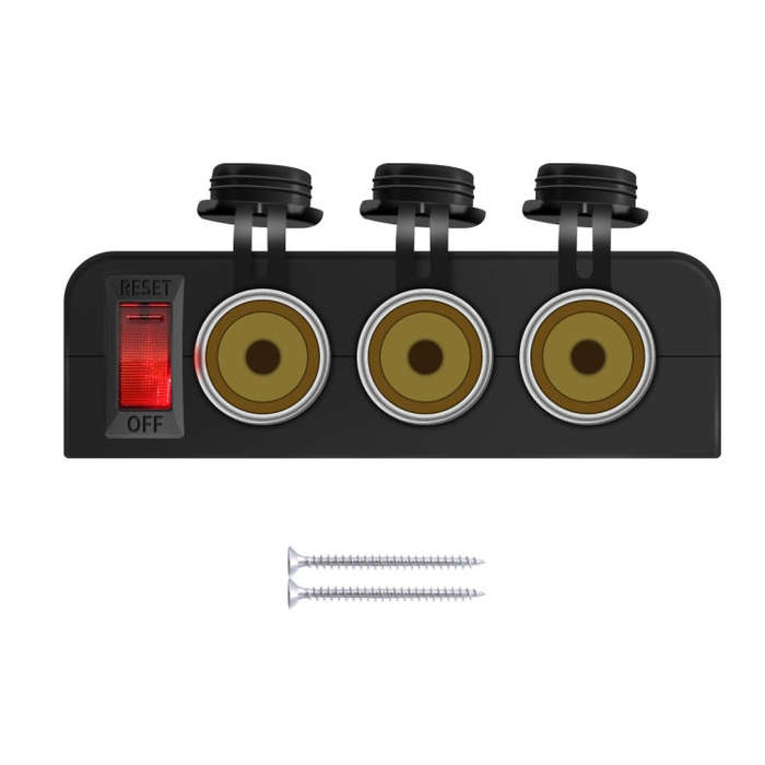 3 in 1 12-24V 16A Car Cigarette Lighter Socket with Overload Protection Switch Control, 3 in 1 12...