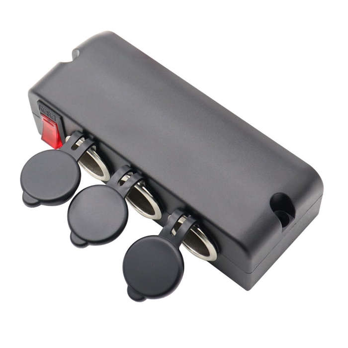 3 in 1 12-24V 16A Car Cigarette Lighter Socket with Overload Protection Switch Control, 3 in 1 12...