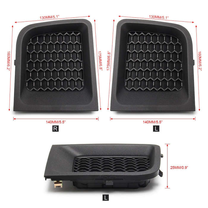 2 PCS Car Left + Right Front Bumper Lower Grille Bezel Cover for Jeep Renegade, Left + Right
