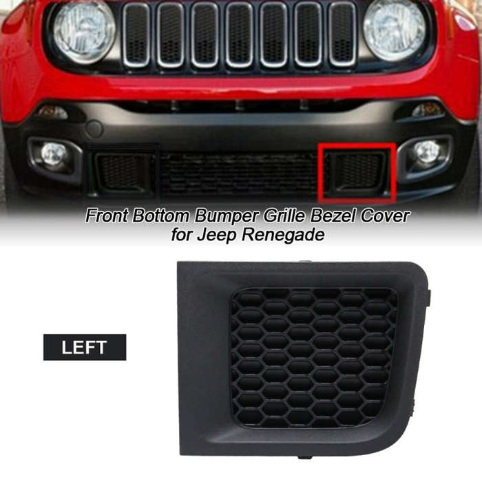 Car Left Front Bumper Lower Grille Bezel Cover for Jeep Renegade, Left