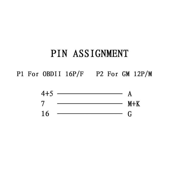12Pin to 16Pin Car OBD2 Conversion Cable OBDII Diagnostic Adapter Cable for GM, 12Pin to 16Pin fo...