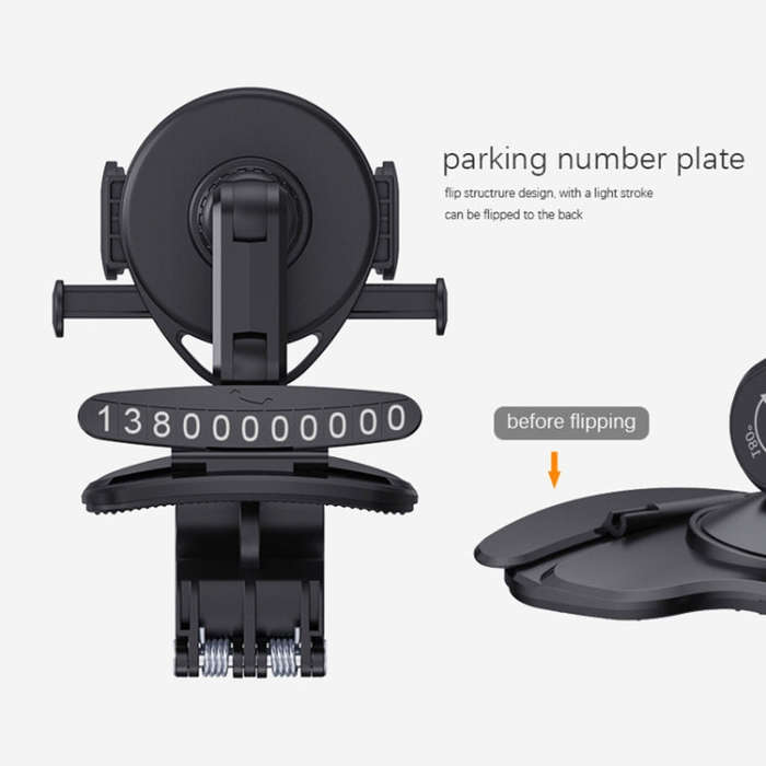 Car Multi-function Center Console Mobile Phone Holder with Number Plate, Mobile Phone Holder with...
