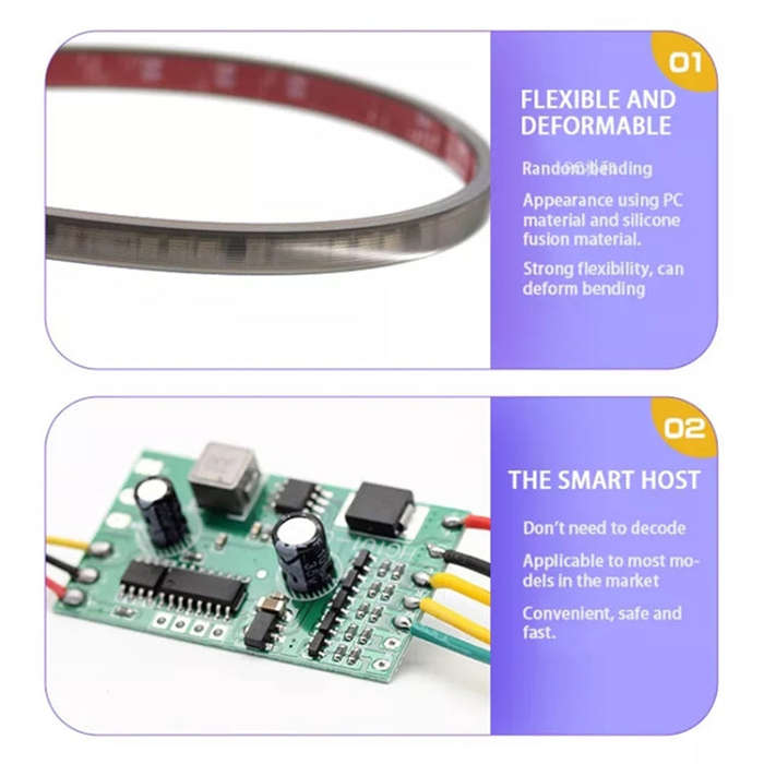 S20-200CM 200cm DC12V-24V Car Rear LED RGB Daytime Running Lights Strip Colorful Lamp, S20-200CM
