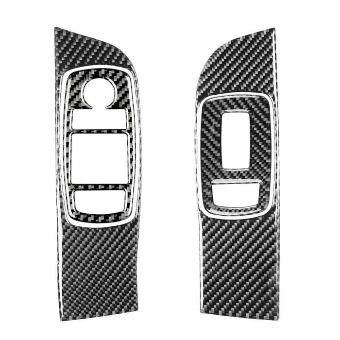 Carbon Fiber Car Window Lift Set Decorative Sticker for Dodge Challenger 2015 to Now, Left Drivin...