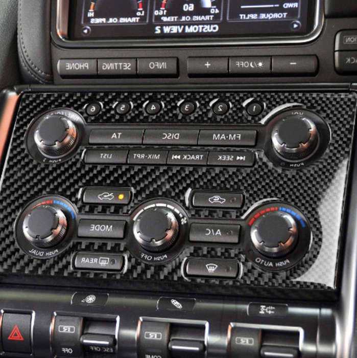 Car Carbon Fiber Instrument Control Panel Decorative Sticker for Nissan GTR R35 2008-2016, Right ...