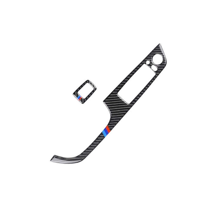 2 PCS Three Color Carbon Fiber Car Left Driving Lifting Panel Decorative Sticker for BMW E92 2005...