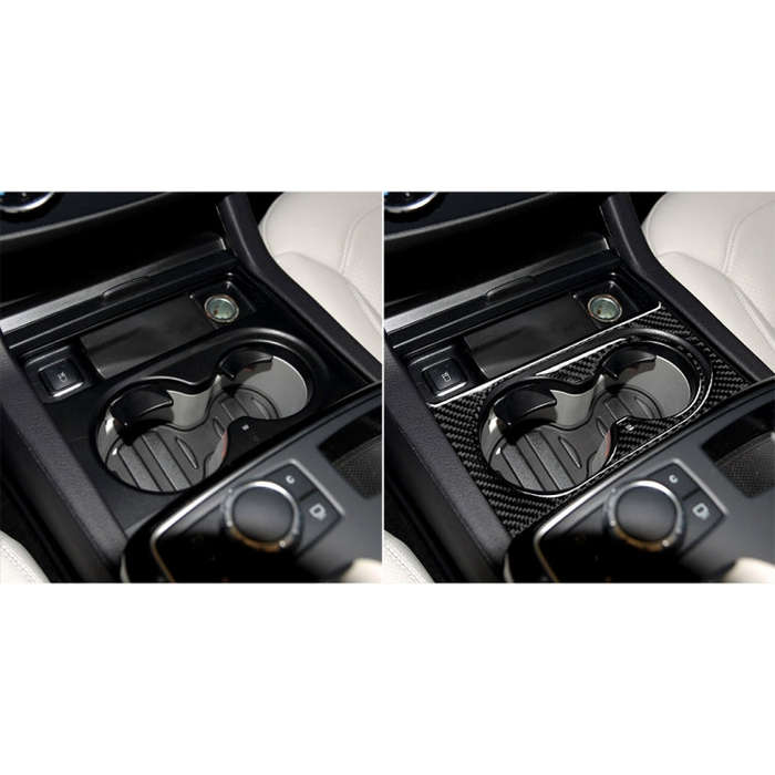 Car Carbon Fiber Solid Color Water Cup Holder Panel A Decorative Sticker for Mercedes-Benz GLE 20...