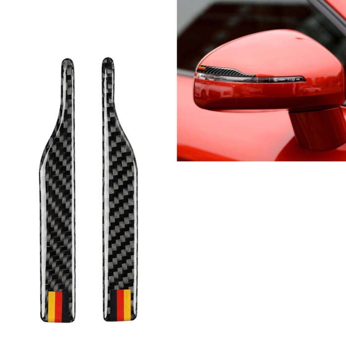 Car Carbon Fiber German Flag Pattern Rearview Mirror Anti-collision Sticker for Audi TT, Left and...