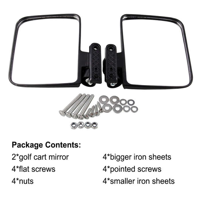 Side Mirror Rear View Mirror for Golf Carts, MR020