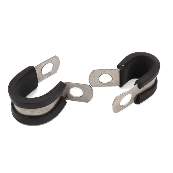 10 PCS Car Rubber Cushion Pipe Clamps Stainless Steel Clamps, Size: 3/4 inch (19mm), Size: 3/4 in...