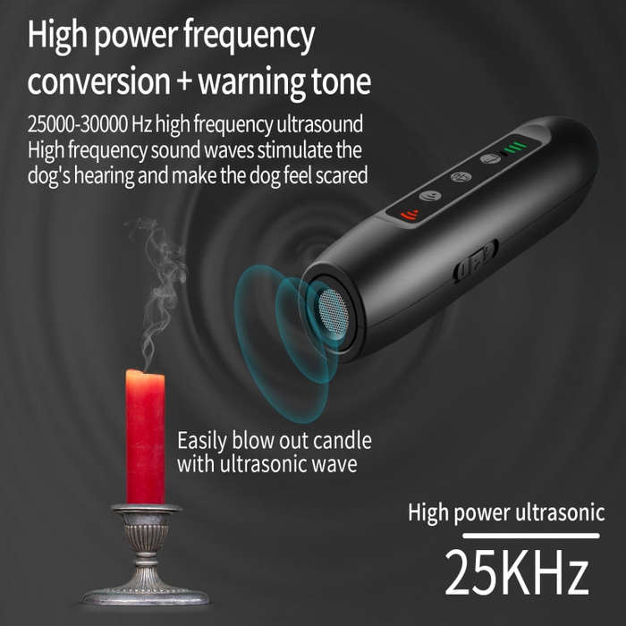 Tsattine N10 Ultrasonic Dog Repeller with LED Electricity Display & Flashlight, N10