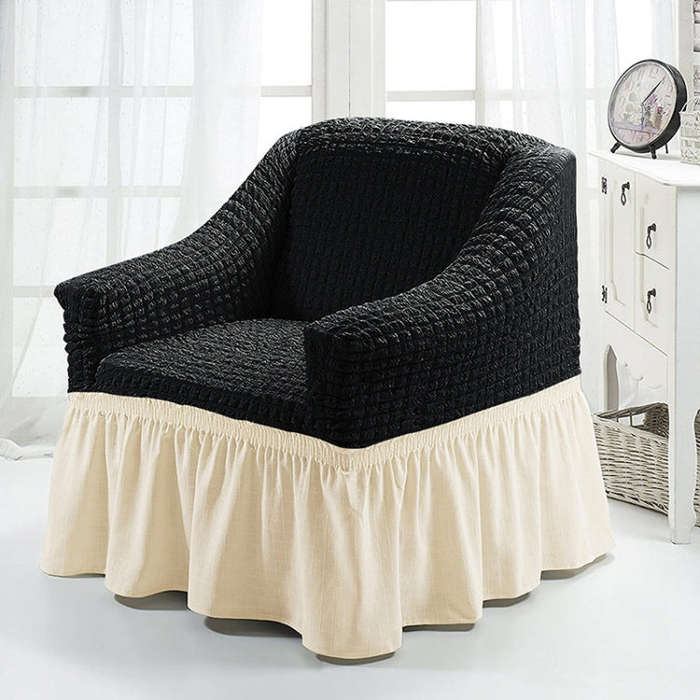 Four Seasons Universal Elastic Full Coverage Skirt Style Sofa Cover, Size: Single S 90-140cm