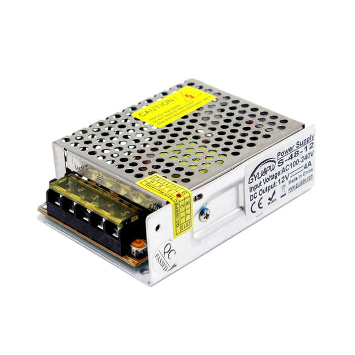 LED Regulated Switching Power Supply, Size: 110 x 79 x 36mm, S-48-12 DC12V 4A 48W, S-60-12 DC12V ...