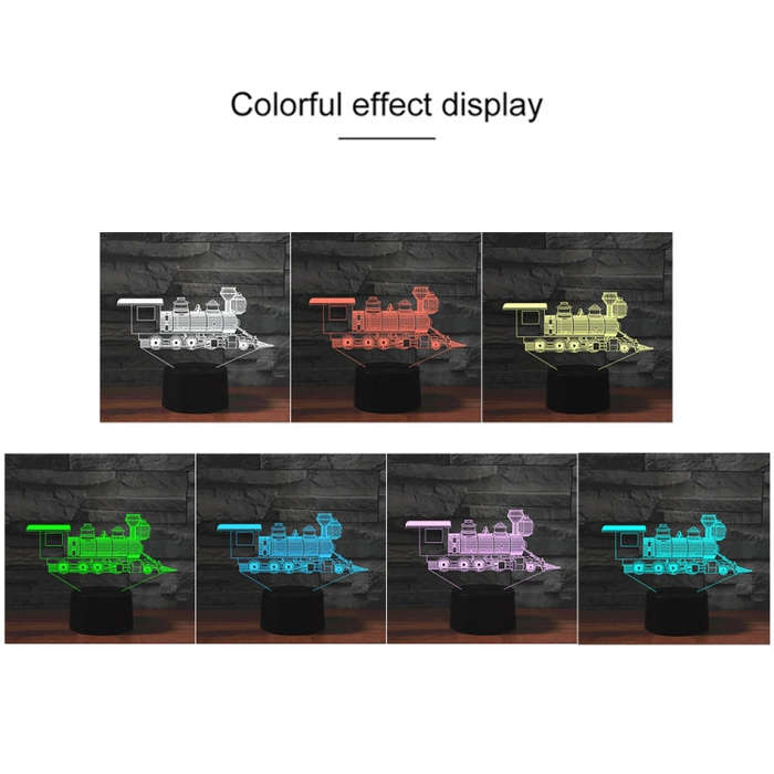 Black Base Creative 3D LED Decorative Night Light,16 Color Remote Control, locomotive 2, Wine Bar...