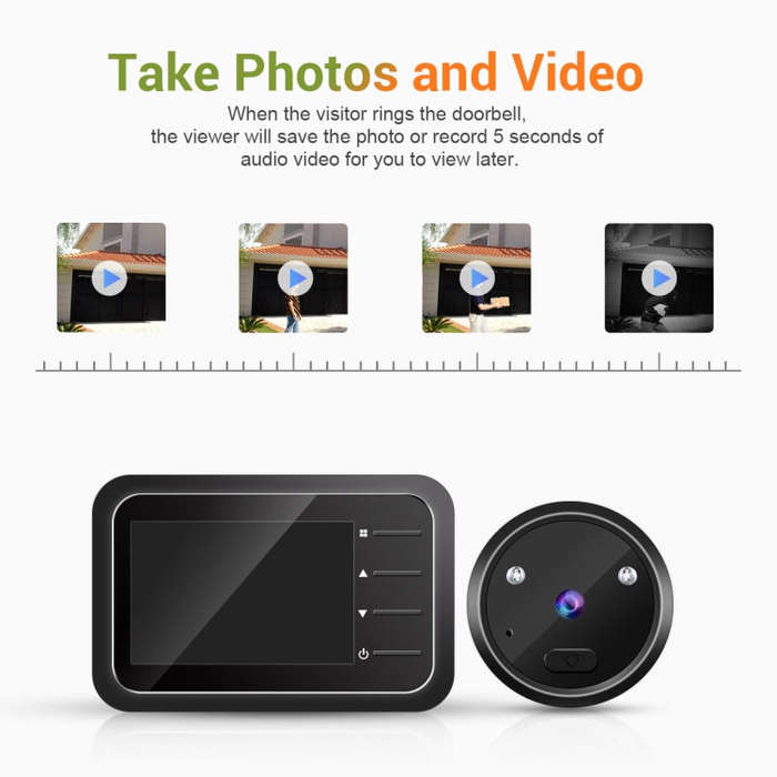 ESCAM C22 2.4 inch Screen Digital Door Viewer, Support Night Vision, TF Card, Take Photos and Vid...