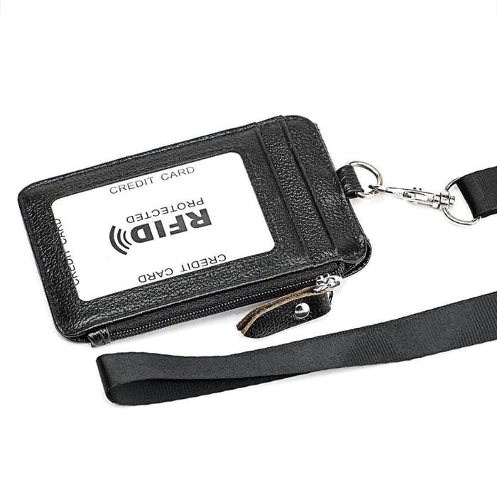 KB172 Antimagnetic RFID Leather Card Holder Office Work Certificate Case Chest Card, KB172