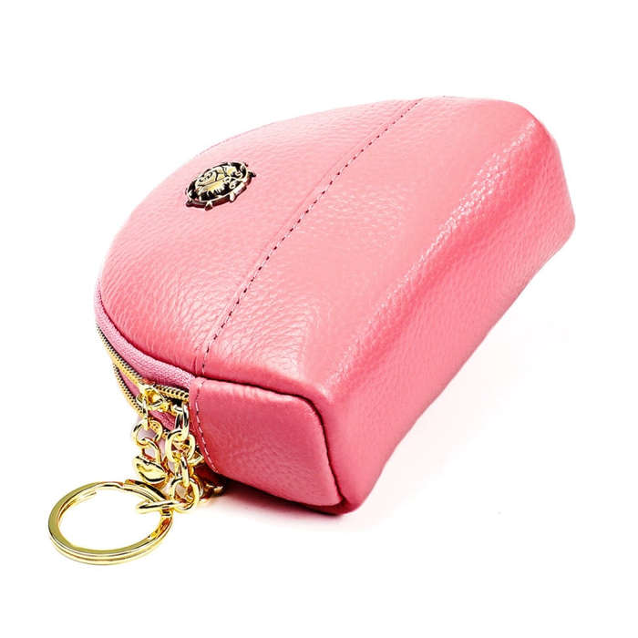 2027 Lady Leather Zipper Wallet Purse Double-pocket Little Shell Bag