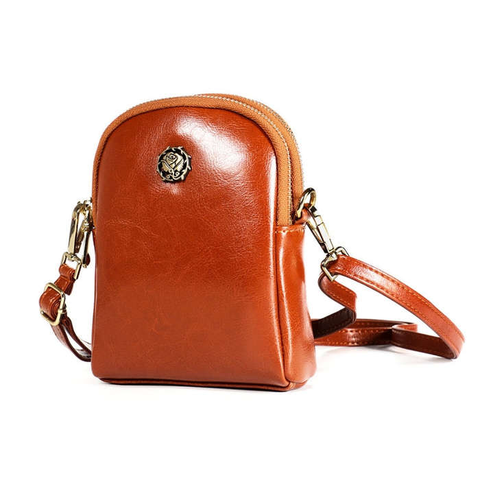 6062 Lady Retro Oil Wax Leather Shoulder Bag Small Phone bag, 6062 Red, 6062 Blue, 6062 Brown, 60...