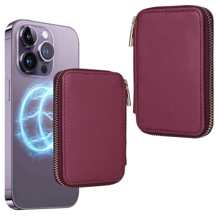 HS-005 MagSafe Magnetic Zipper Card Bag Mobile Phone Back Sticker