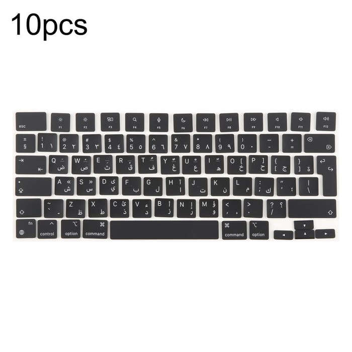 For MacBook A2442 A2485 A2779 A2780 A2991 A2992 A2918 10pcs UK Big Enter Version Keycaps, Arabic,...