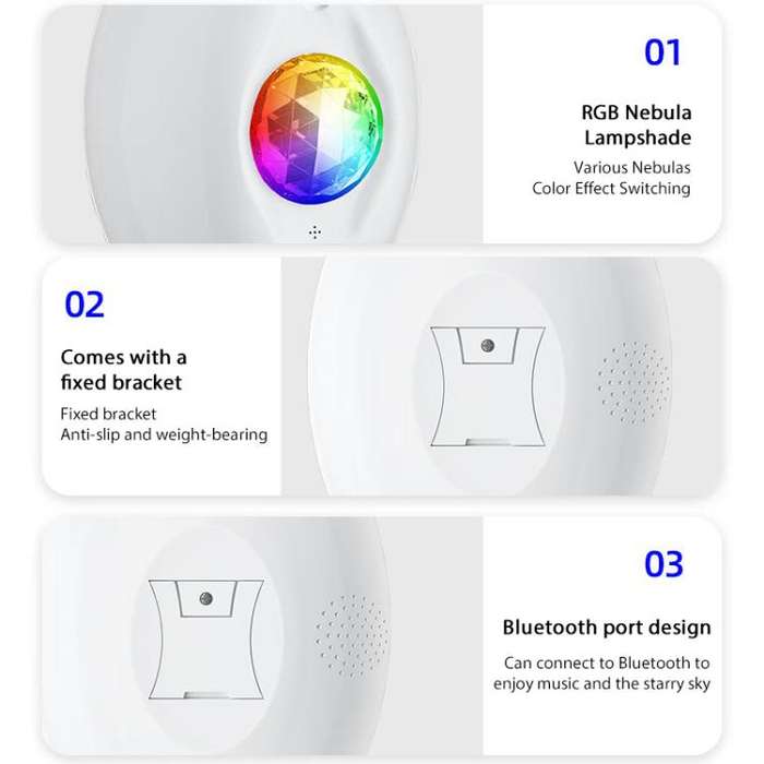 Remote Control Elliptical Starry Projection Lamp Atmosphere Light, Basic Version, Bluetooth Version