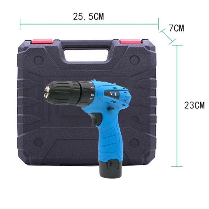 VOTO 12V Stepless Speed Regulation Rechargeable Hand Drill Set Electric Drill Power Tools with LE...