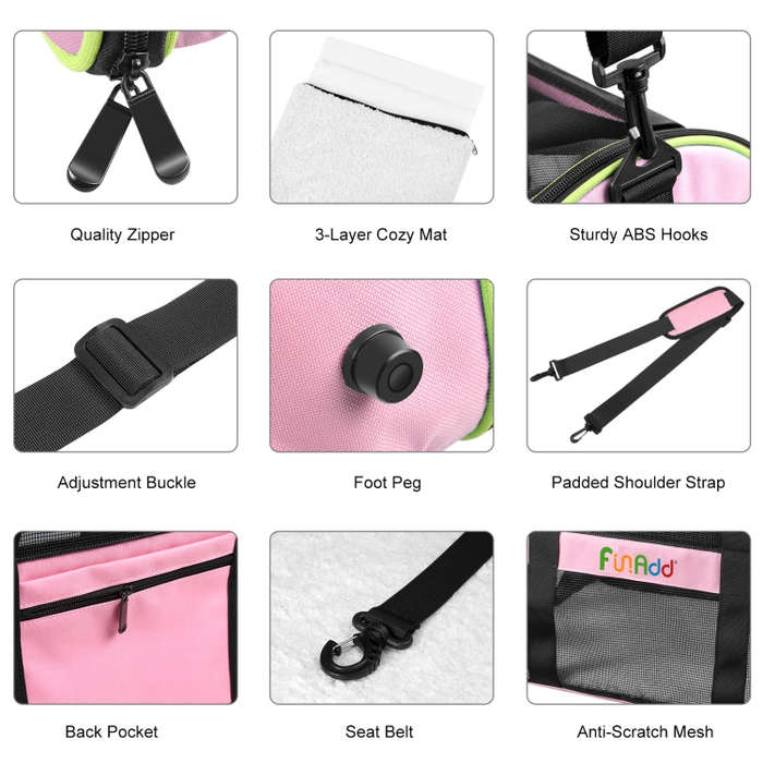 FUNADD Pet Travel Carrier Bag Shoulder Foldable Tote Bag