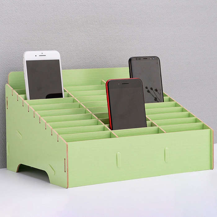 Wooden Multi-cell Mobile Phone Film Stand Desktop Display Rack, 30 Grids, Size: 31.5x23.5x18.5cm,...